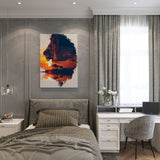 canvas schilderij koning van de savanne slaapkamer