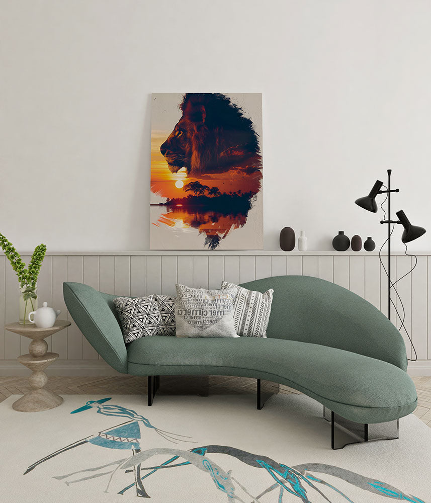 canvas schilderij koning van de savanne wachtruimte