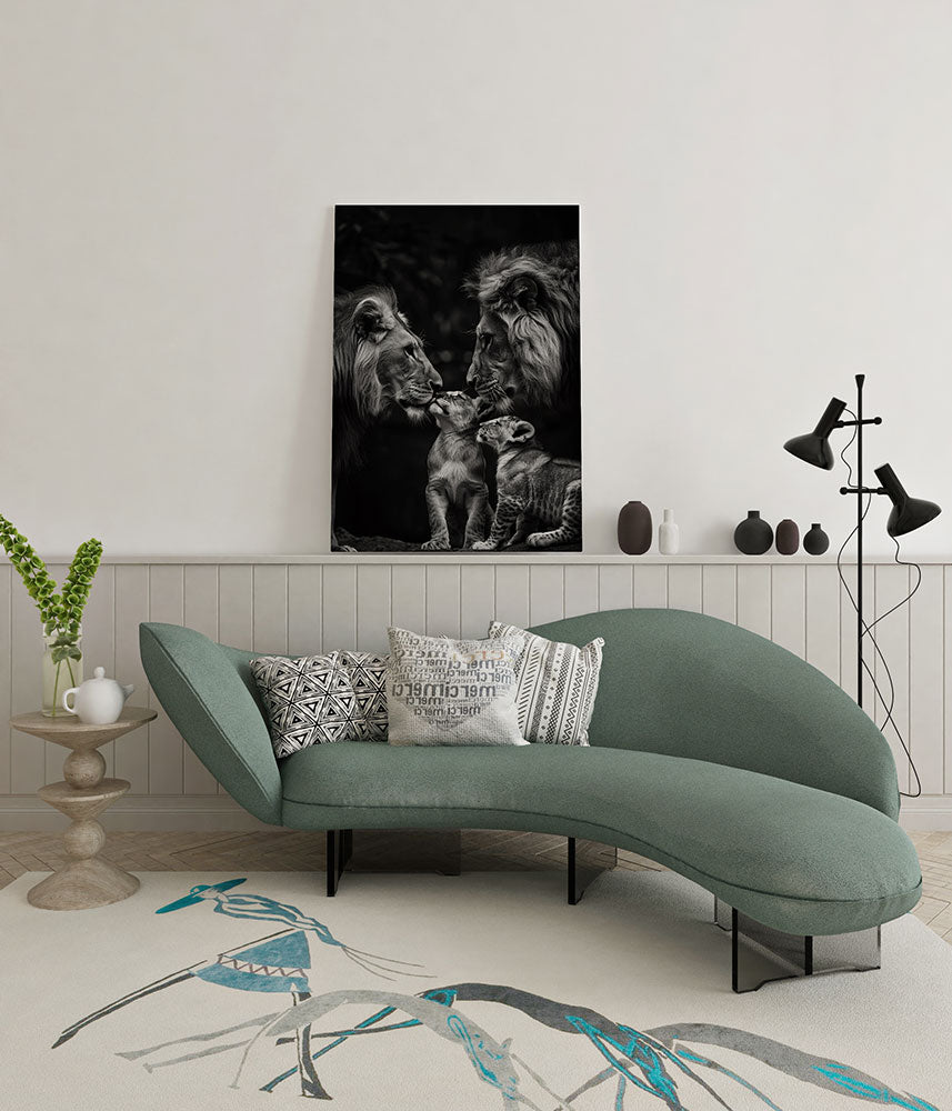 canvas schilderij koninklijke knuffel wachtruimte