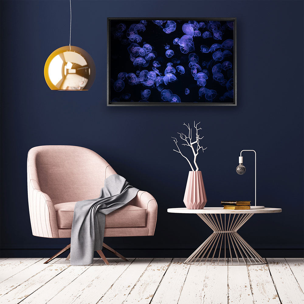 canvas schilderij kwallen baklijst kamer