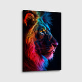 canvas schilderij leeuw regenboogkleuren
