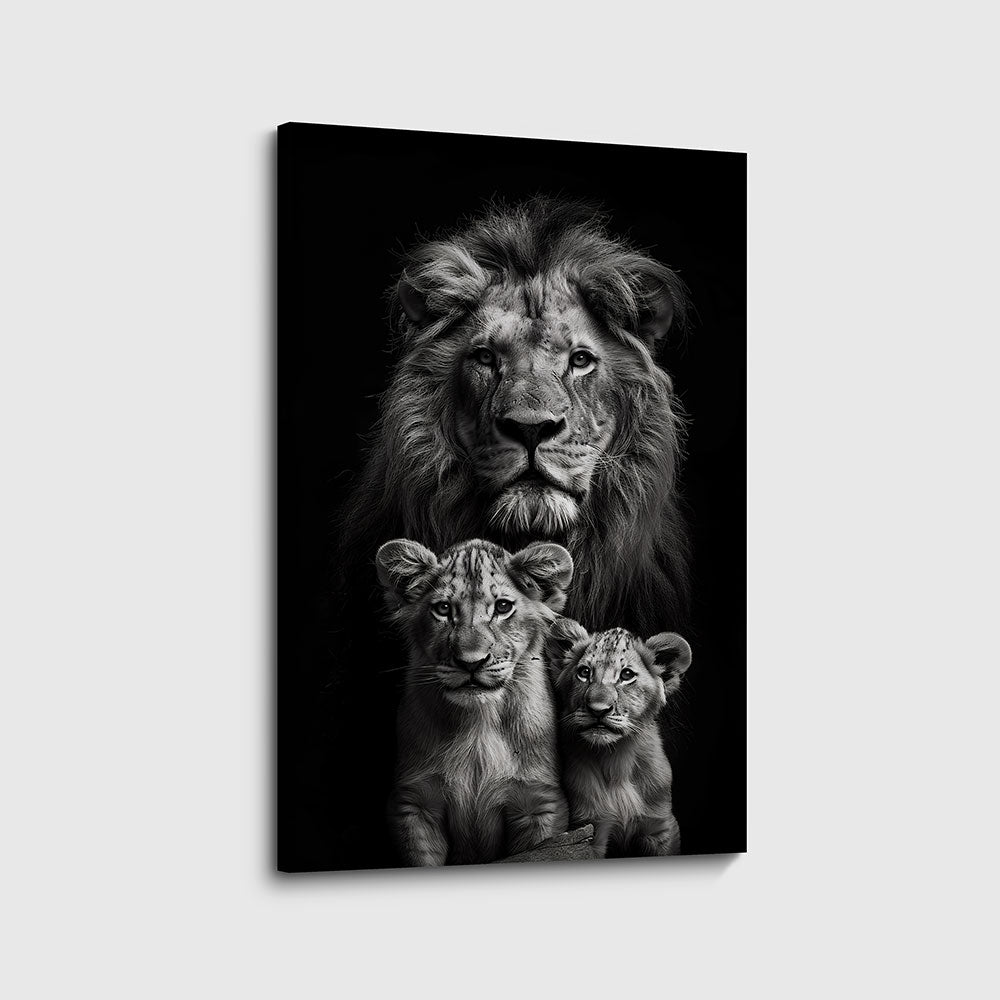 canvas schilderij leeuw vaderliefde
