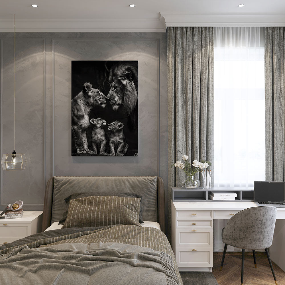 canvas schilderij leeuwenband slaapkamer