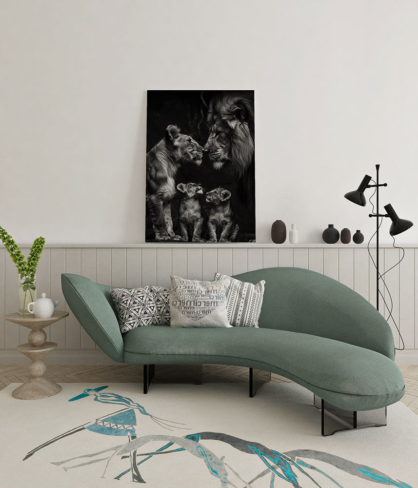 canvas schilderij leeuwenband wachtruimte