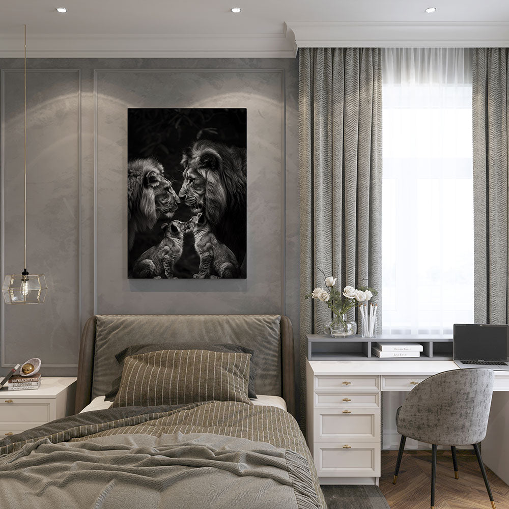 canvas schilderij leeuwenliefde slaapkamer