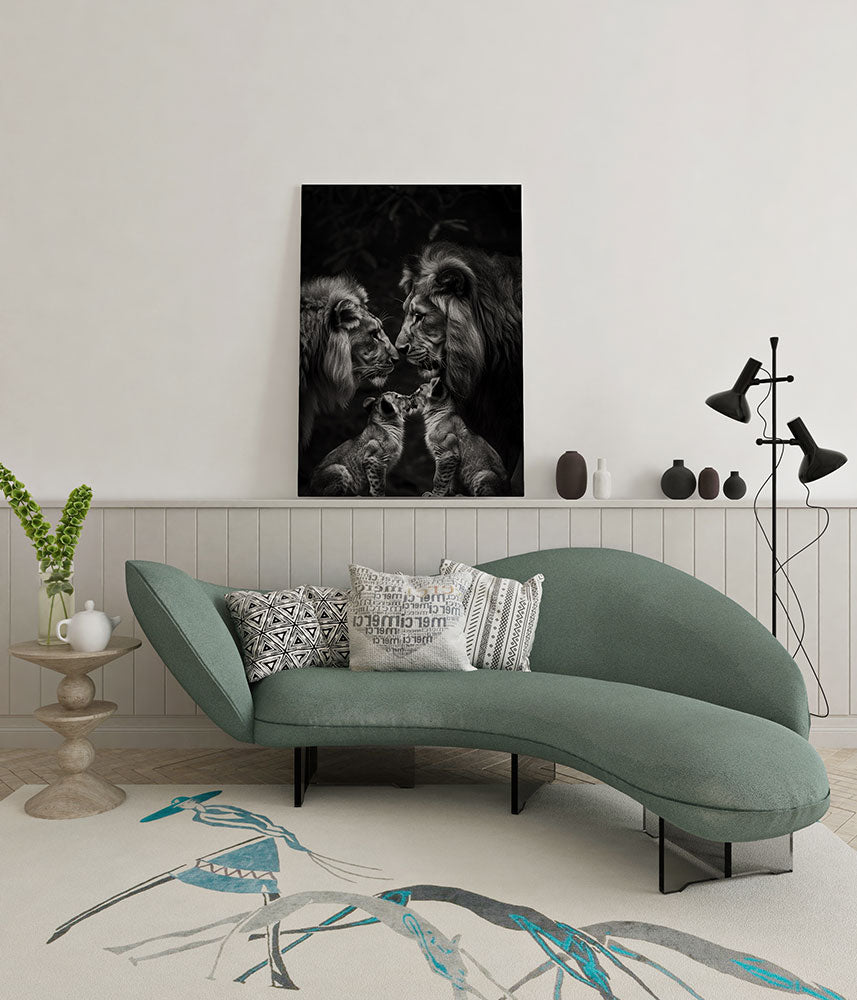 canvas schilderij leeuwenliefde wachtruimte