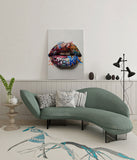 canvas schilderij lippen streetart wachtruimte