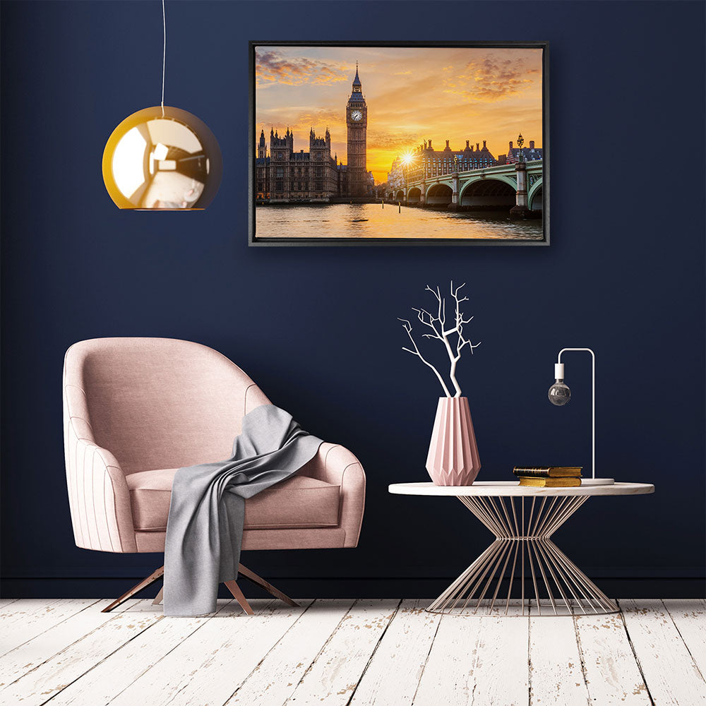canvas schilderij londen big ben baklijst kamer