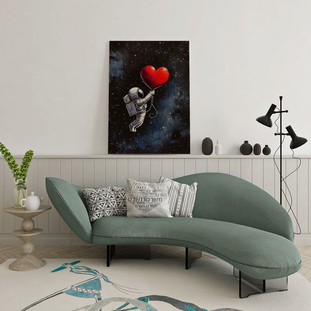 canvas schilderij love beyond earth wachtruimte 1