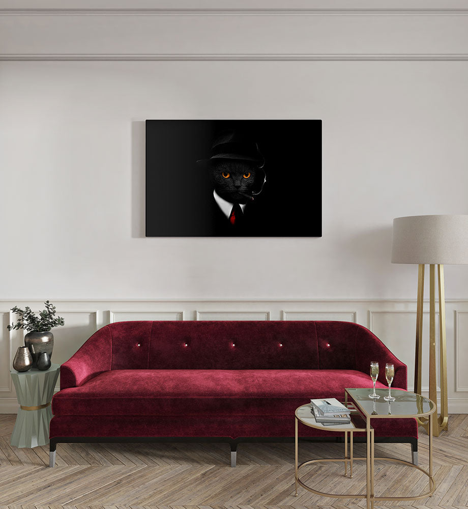 canvas schilderij maffiakat kamer