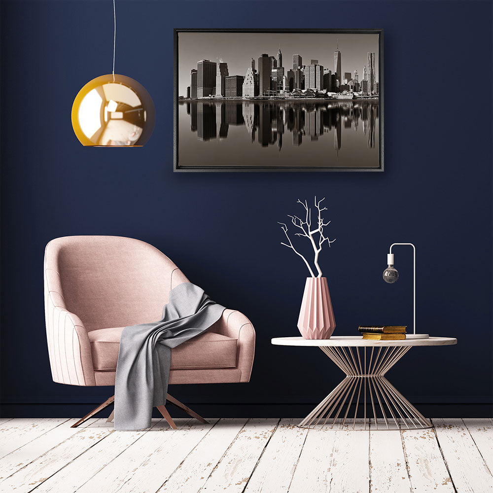 canvas schilderij manhattan skyline baklijst kamer
