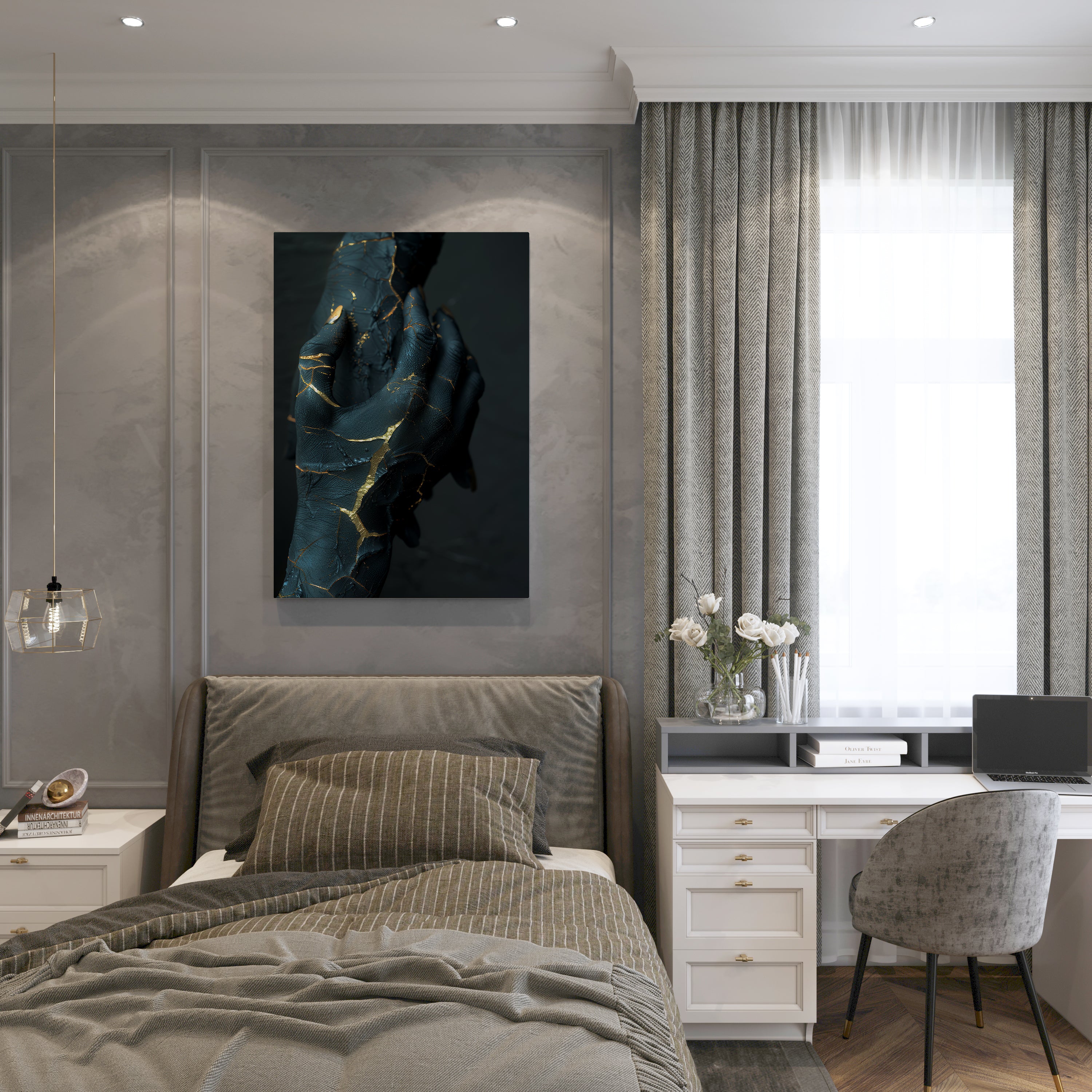 canvas schilderij marble hands slaapkamer