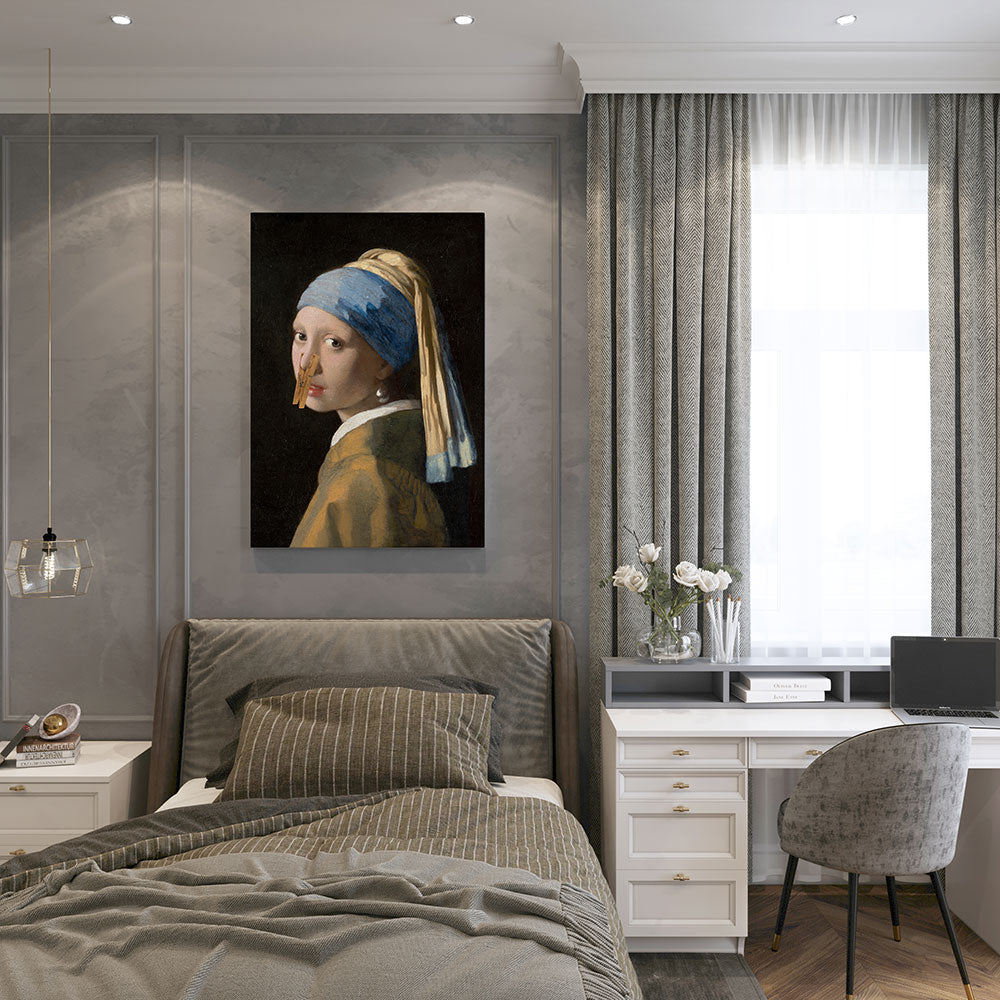 canvas schilderij meisje met de knijper slaapkamer