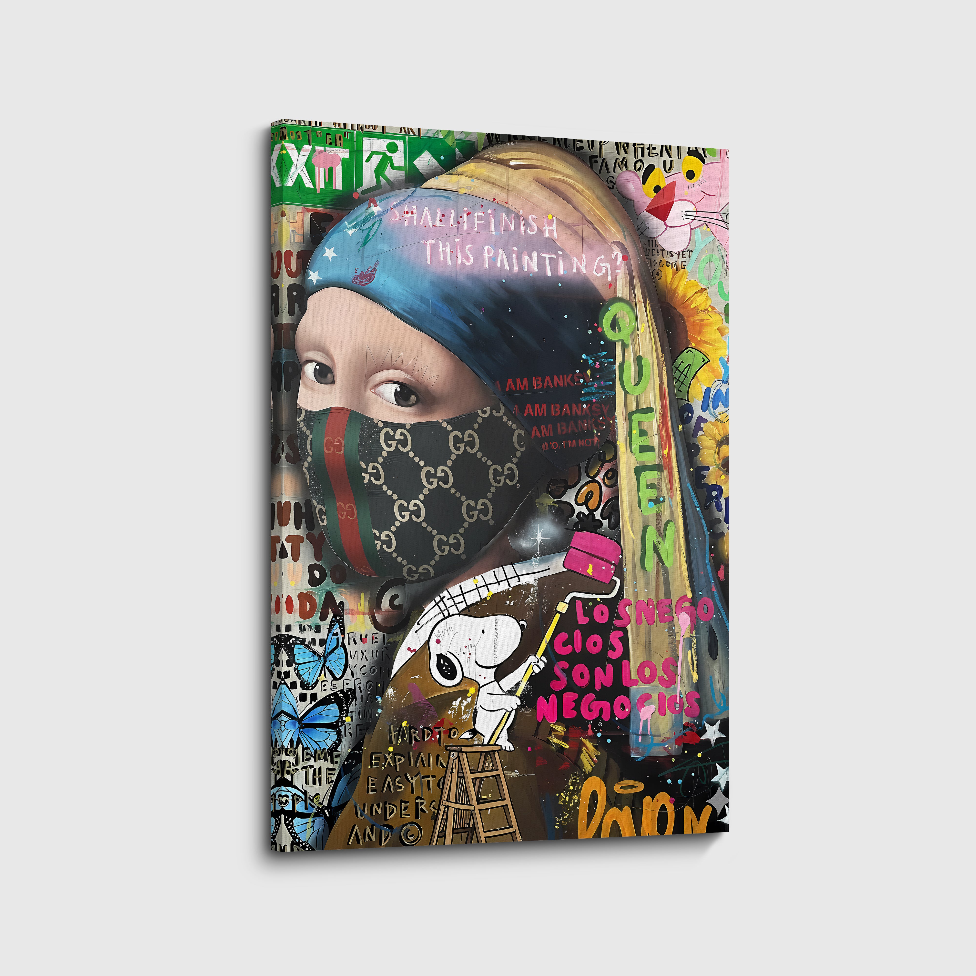 canvas schilderij meisje met merk