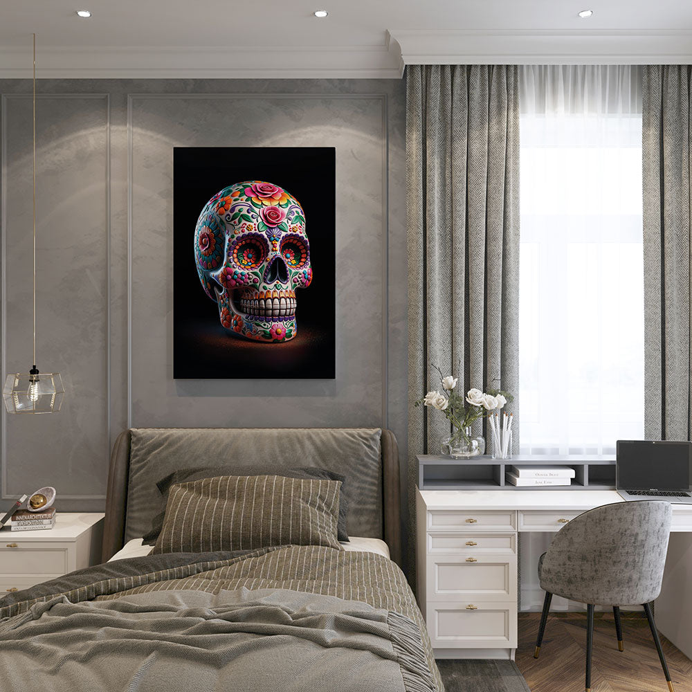 canvas schilderij mexican skull slaapkamer