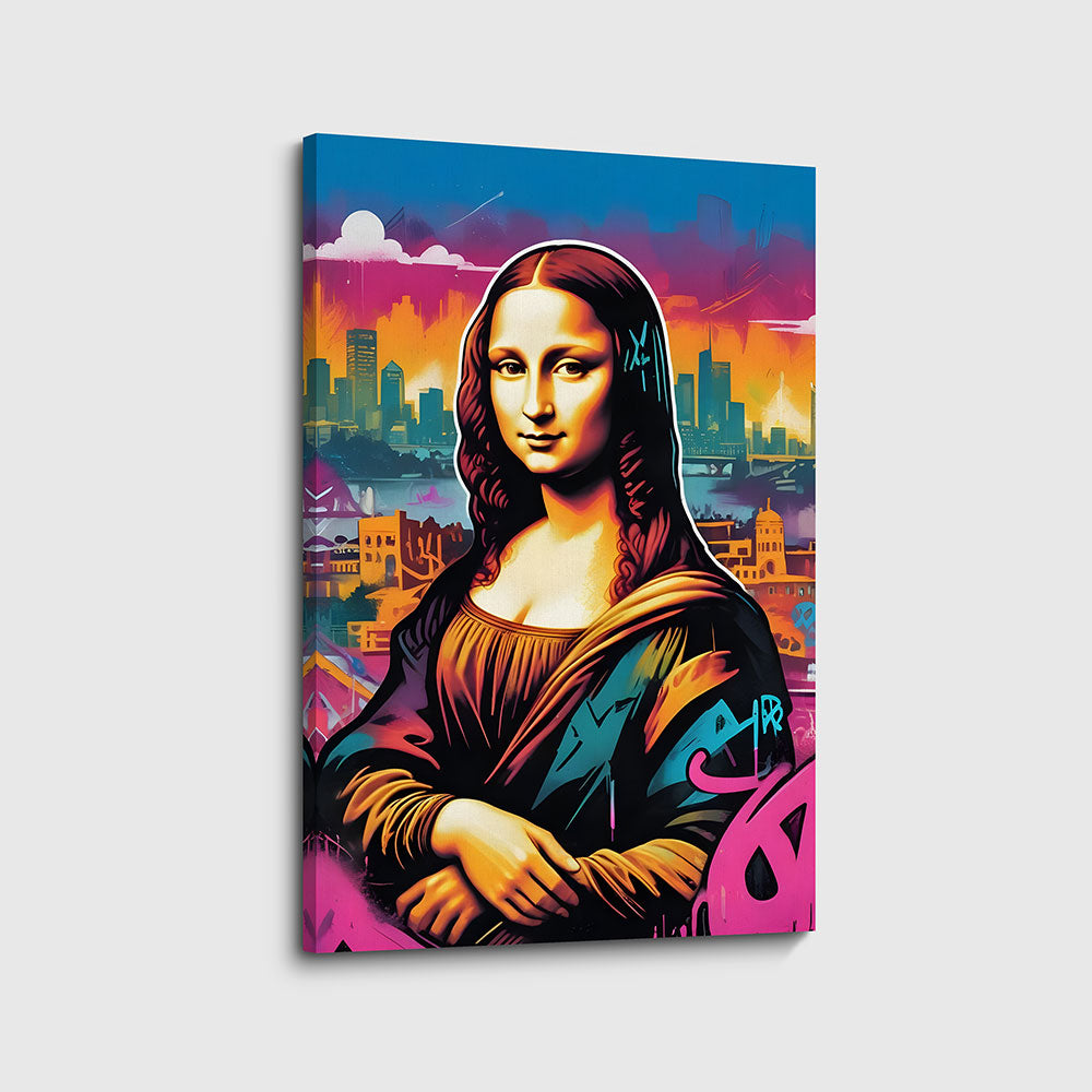 canvas schilderij mona graffiti