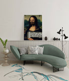 canvas schilderij mondkap lisa vandalism wachtruimte