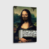 canvas schilderij mondkap lisa vandalism