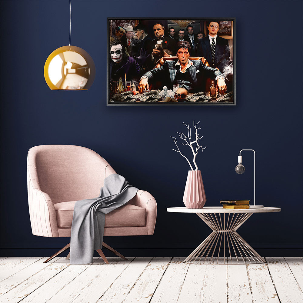 canvas schilderij money table baklijst kamer