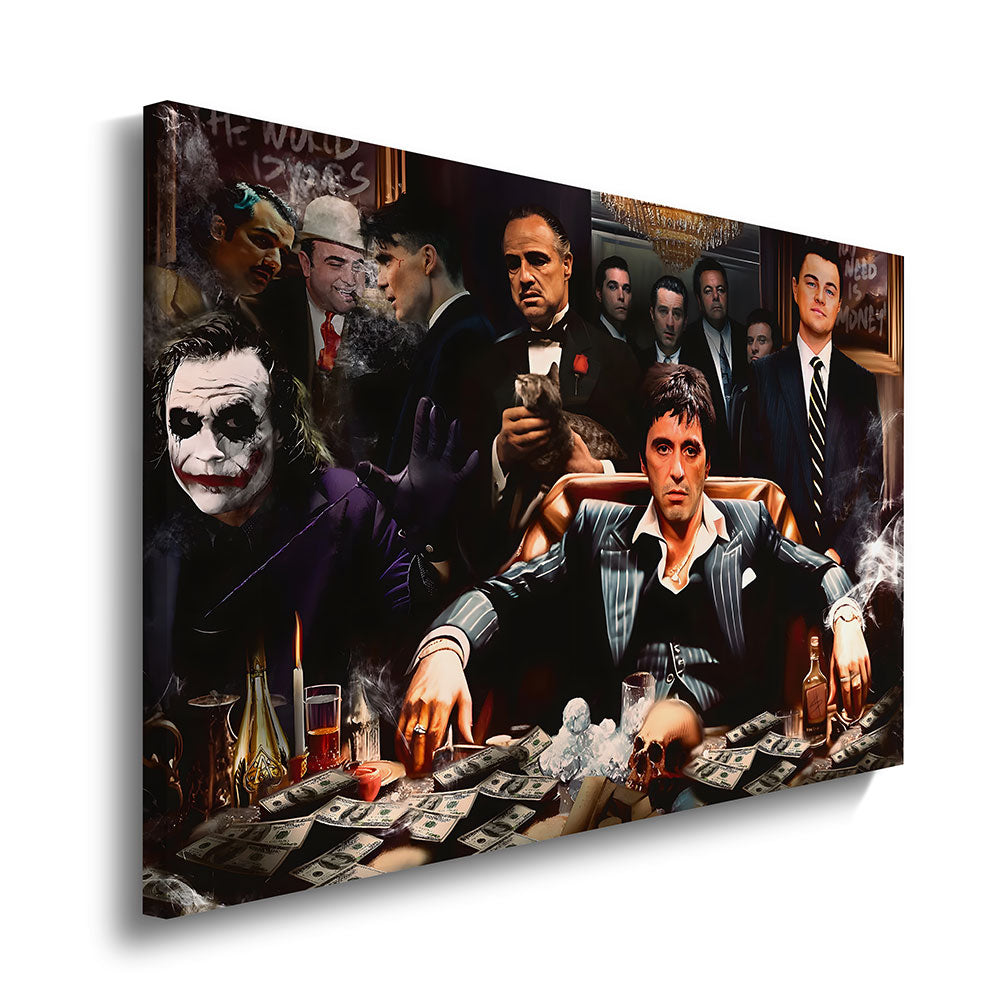 canvas schilderij money table