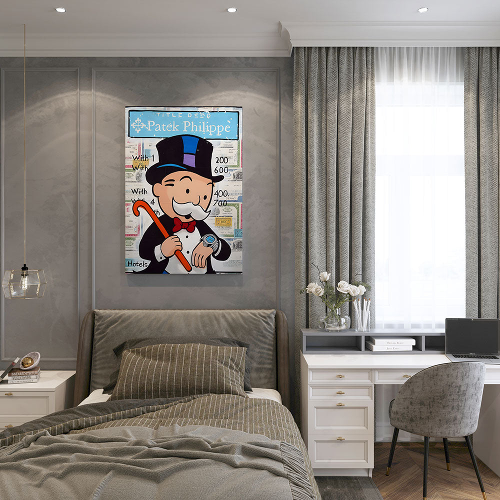canvas schilderij mono patek slaapkamer