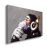 canvas schilderij music monkey voorkant