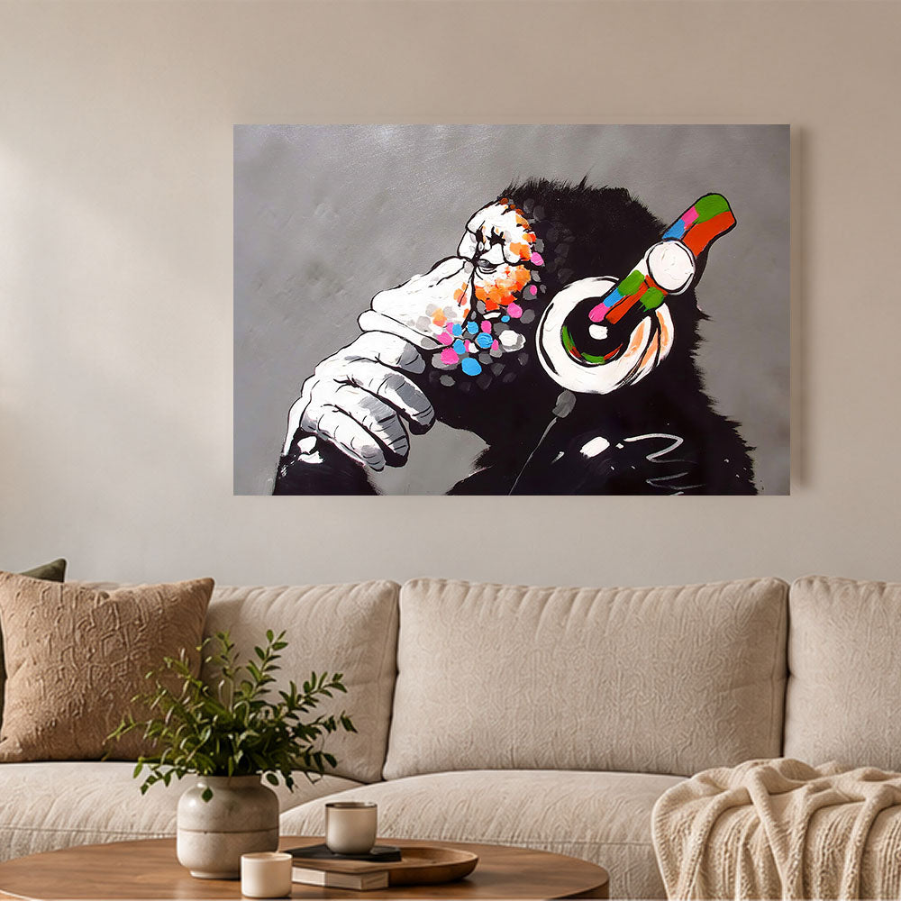 canvas schilderij music monkey woonkamer