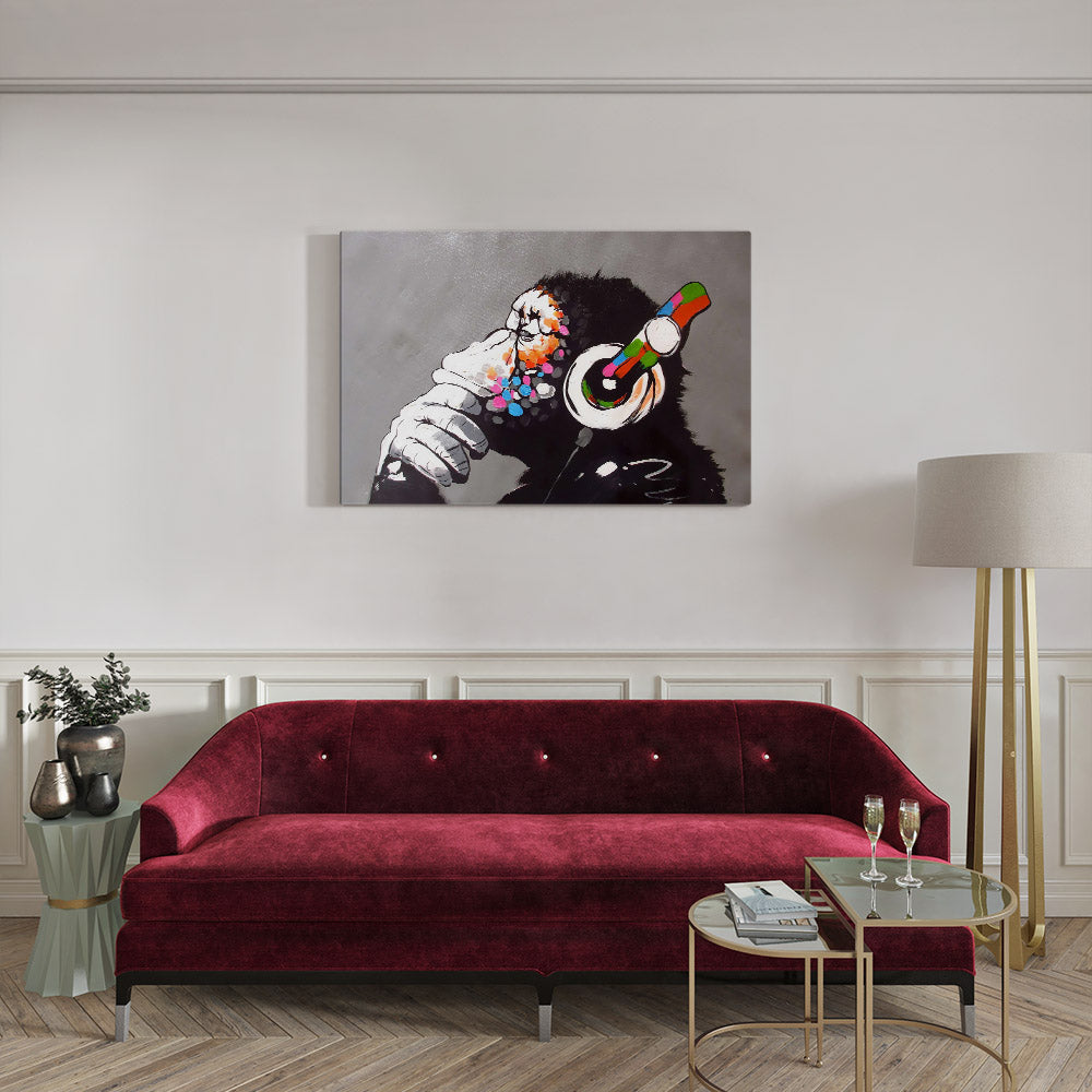 canvas schilderij music monkey woonkamer
