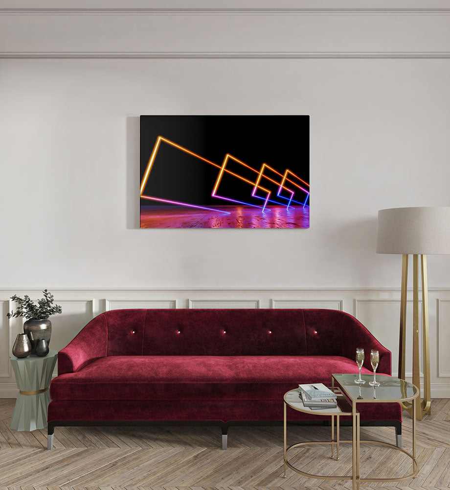 canvas schilderij neon light kamer