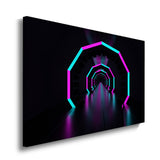canvas schilderij neon tunnel 3d