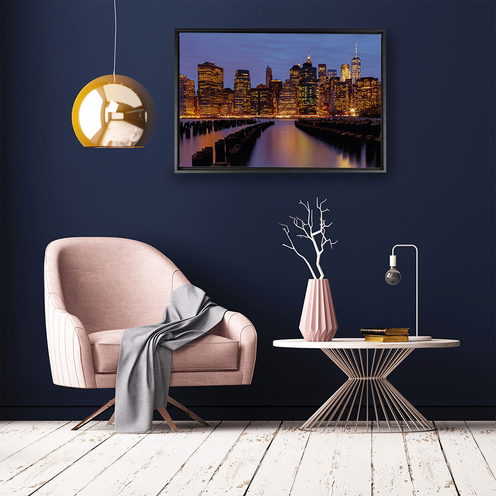 canvas schilderij new york skyline baklijst kamer