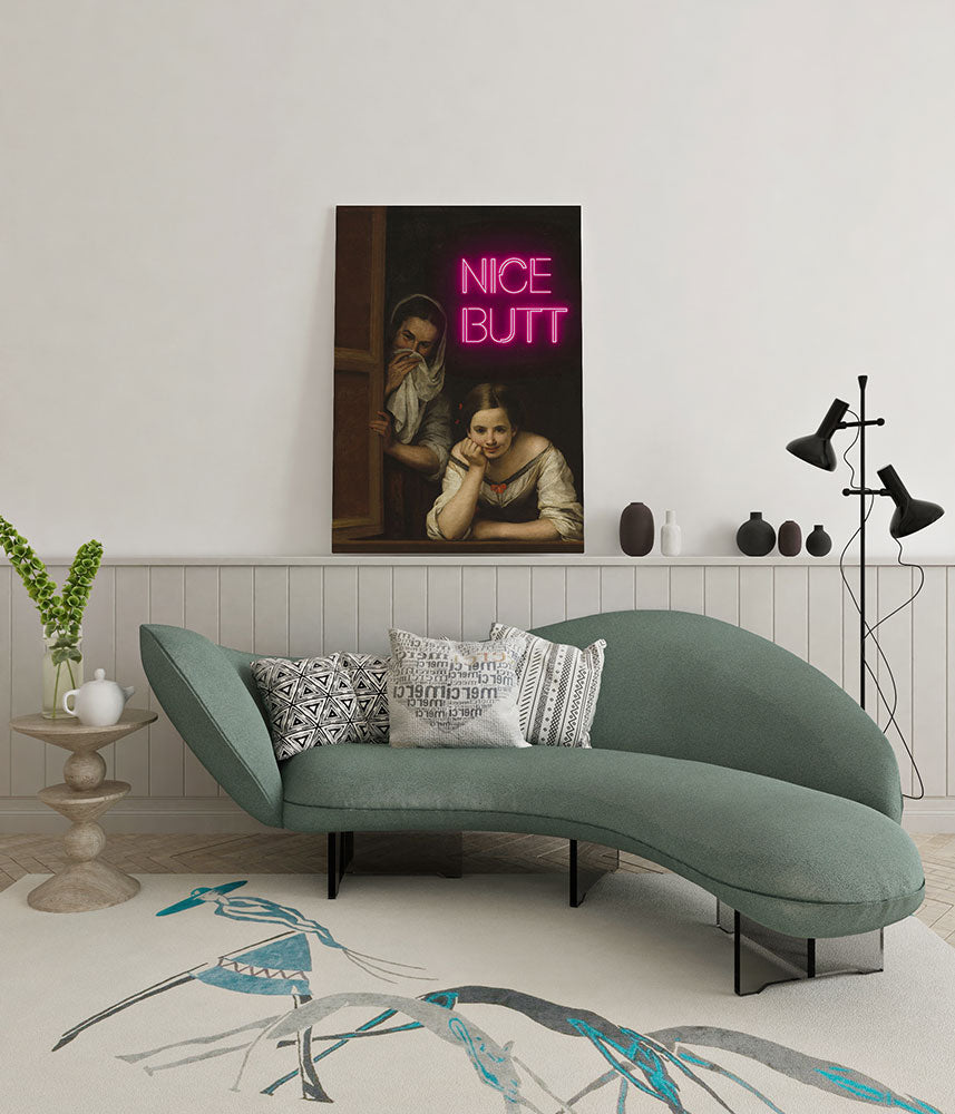 canvas schilderij nice butt wachtruimte
