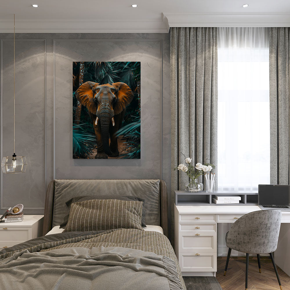 canvas schilderij olifant in het woud slaapkamer