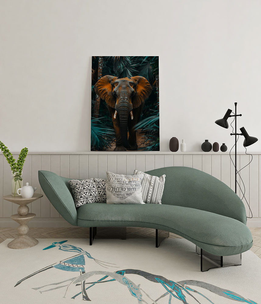 canvas schilderij olifant in het woud wachtruimte