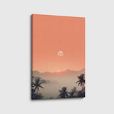 canvas schilderij palmtree sunset