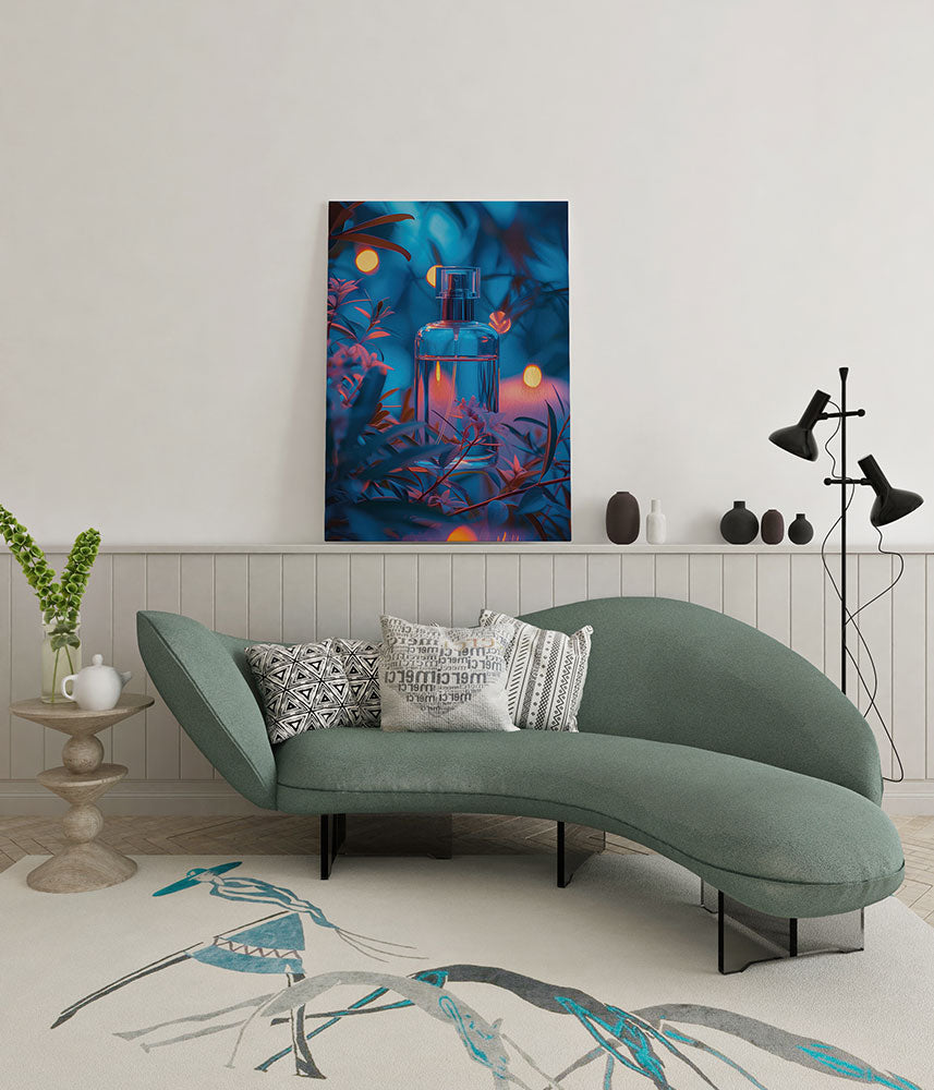 canvas schilderij parfum bij kaarslicht wachtruimte