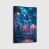 canvas schilderij parfum bij kaarslicht