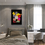 canvas schilderij parfum flower bottle slaapkamer