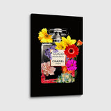 canvas schilderij parfum flower bottle