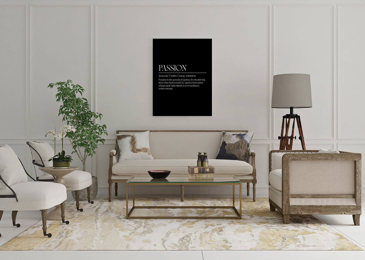 canvas schilderij passion zwart wit woonkamer