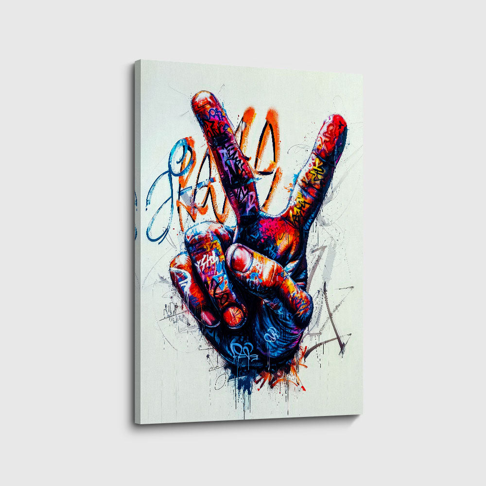 canvas schilderij peace voorkant