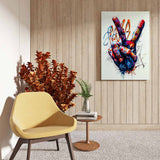 canvas schilderij peace zijkant