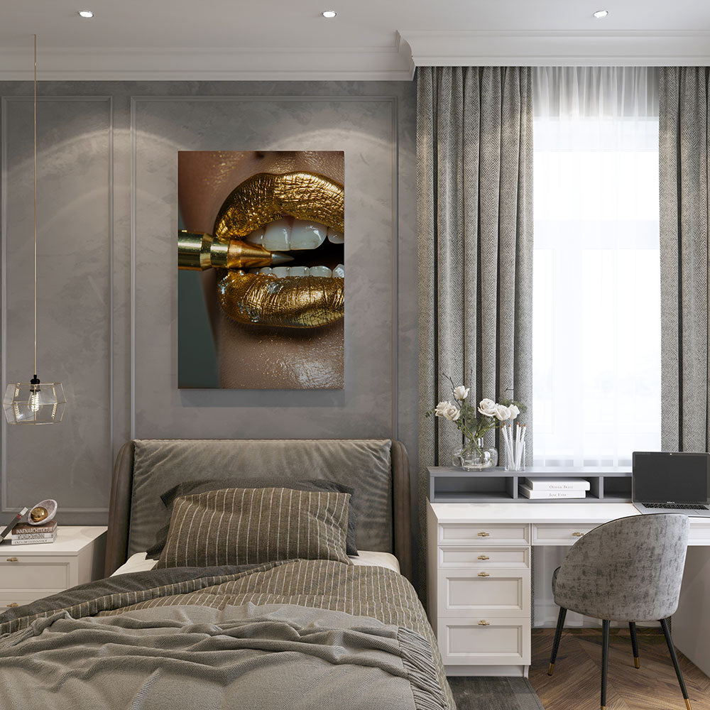 canvas schilderij pencil bite slaapkamer