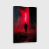 canvas schilderij persoon rood zwart