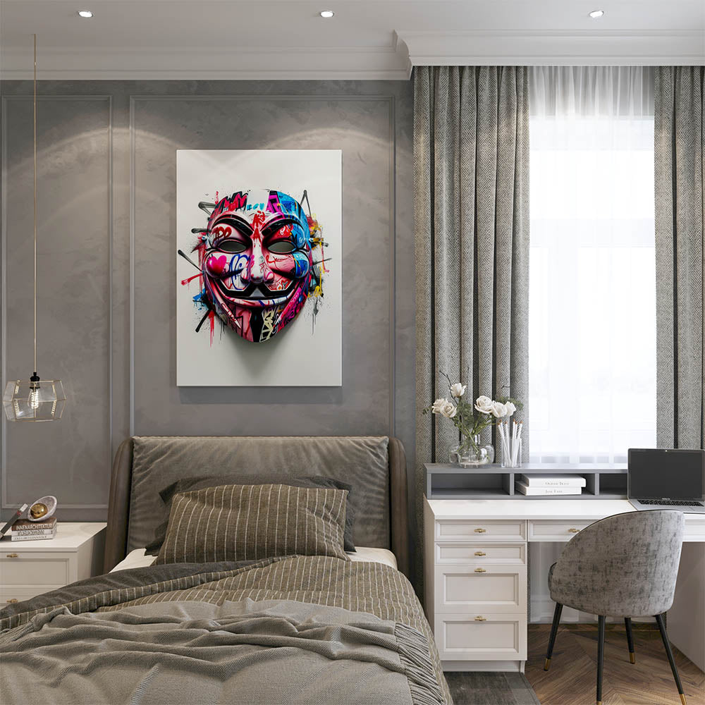 canvas schilderij rebel mask slaapkamer