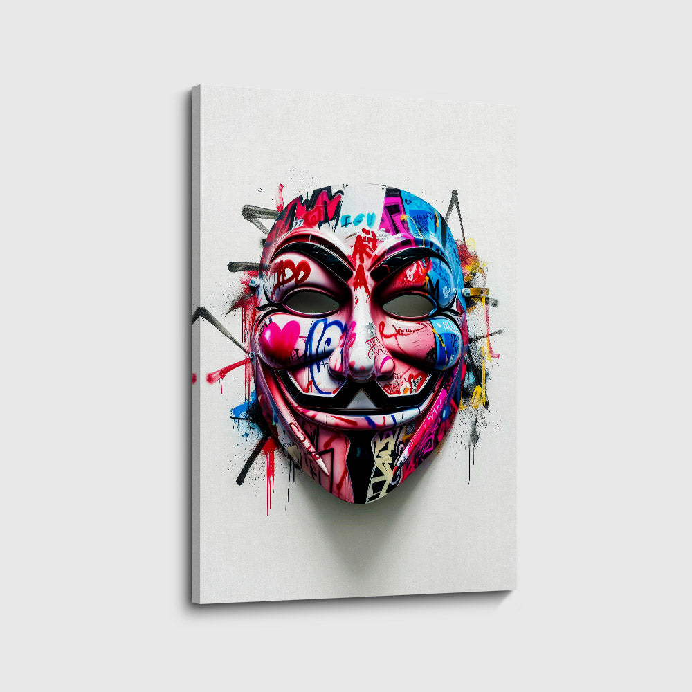 canvas schilderij rebel mask voorkant