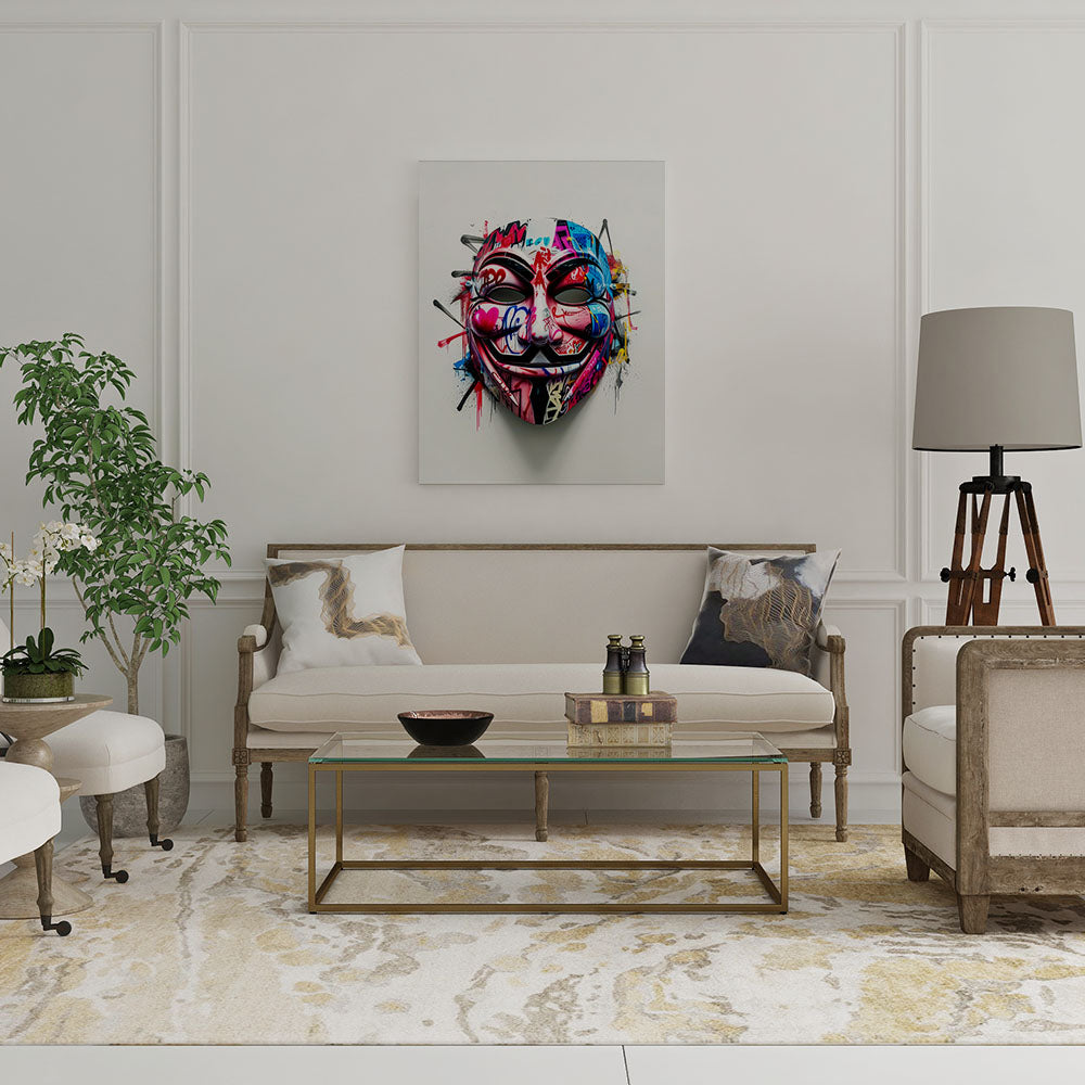canvas schilderij rebel mask wachtruimte 2
