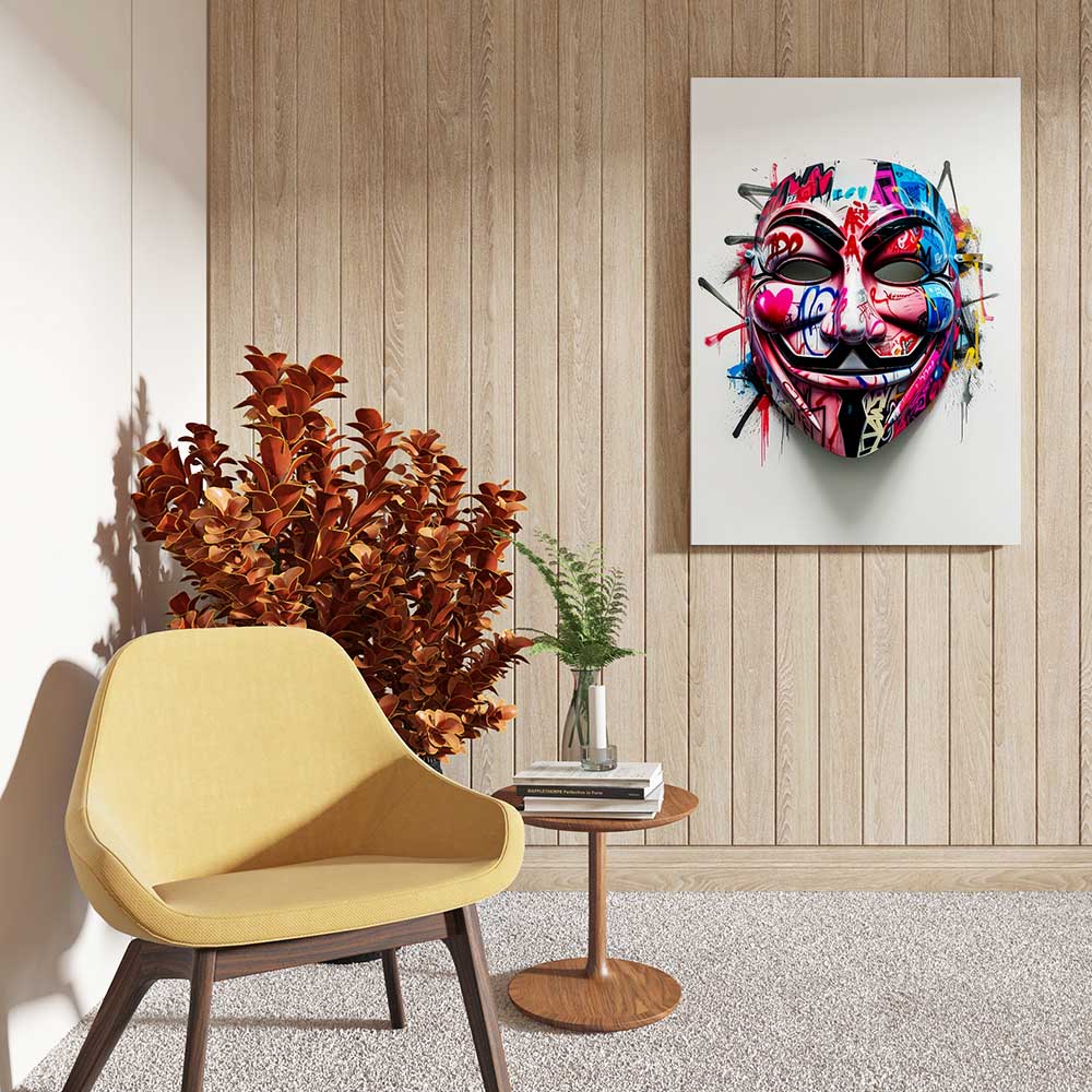 canvas schilderij rebel mask zijkant