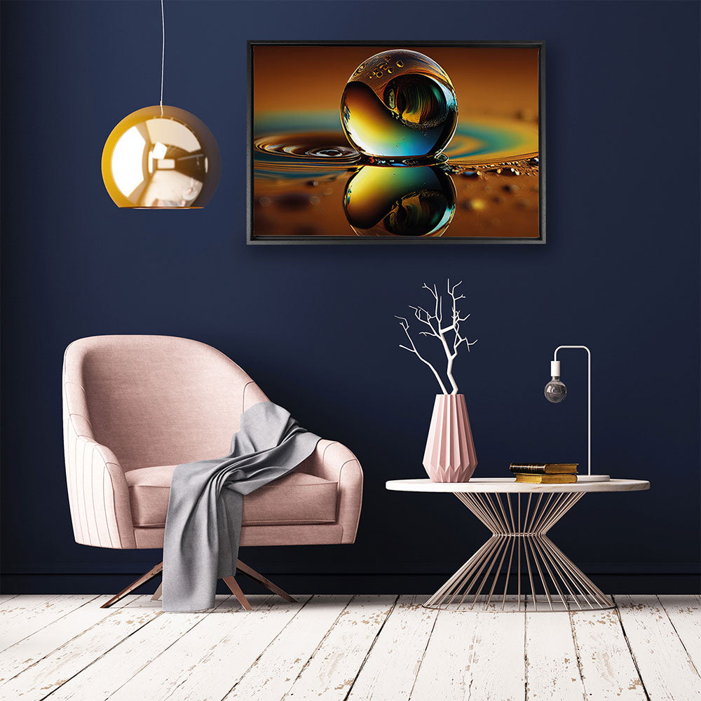 canvas schilderij reflecterend water baklijst kamer