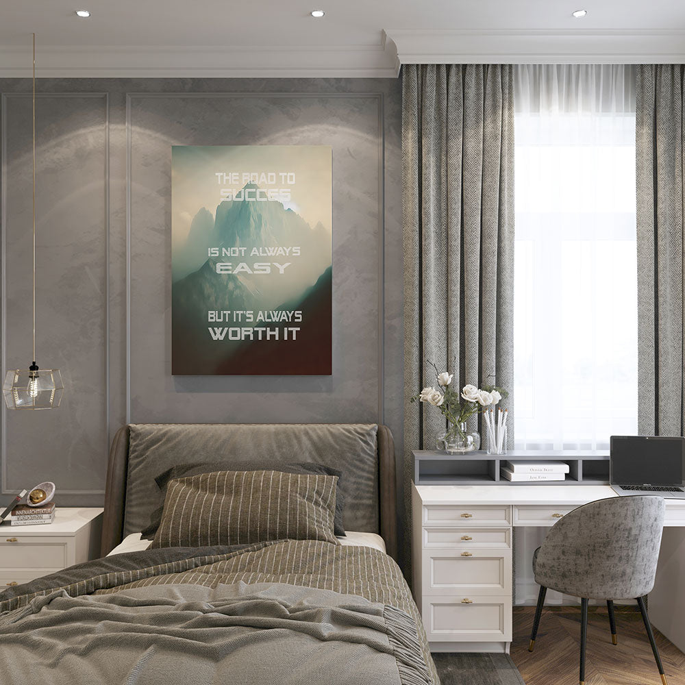 canvas schilderij road to succes slaapkamer